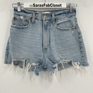 Abercrombie & Fitch The Mom Denim Jean Shorts High Rise Curve Love Size 25/0